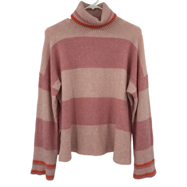 J. Crew Women's Striped Turtleneck Sweater in Supersoft Yarn BD045 Small - Image 2