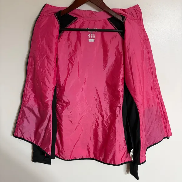 Champion Performax Womens XL Pink Black Full Zip‎ Windbreaker Running Jacket - Image 8