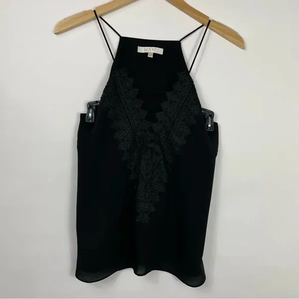 WAYF Lace up Black Camisole Size Small - Image 3