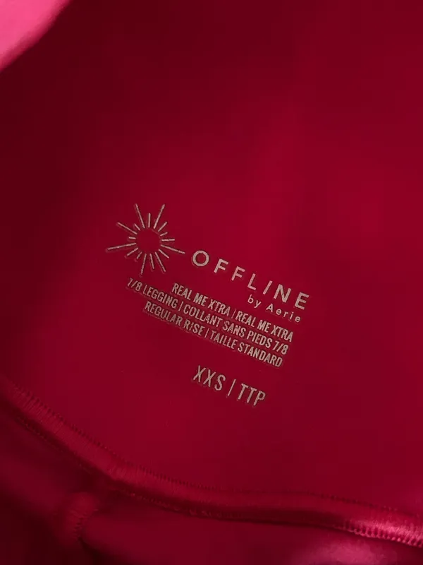 Aerie Offline Pink Real Me Xtra 7/8 Leggings size XXS - Image 4