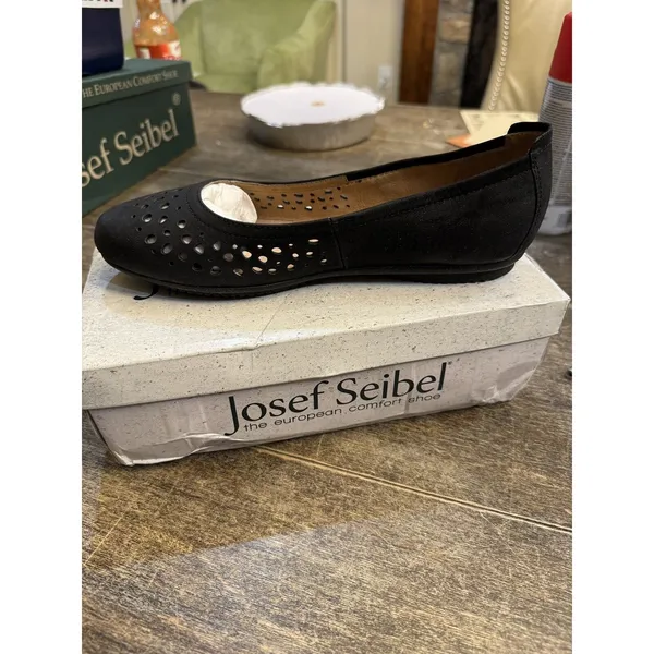Josef Seibel Pippa Ballet Flat Womens Shoes Size EU 38 US 7.5‎ Die Cut Black!! - Image 4
