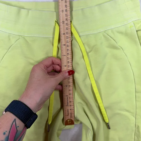 Lululemon 6 Scuba High Rise French Terry Jogger Garment Dye Highlight Neon Yello - Image 11