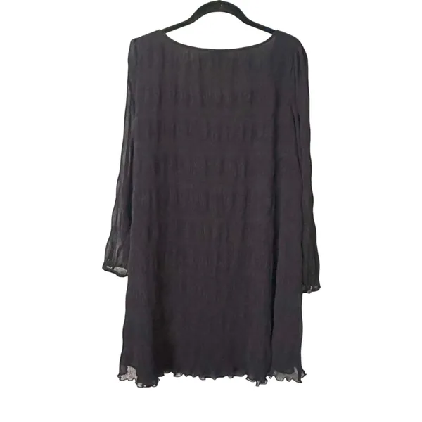 GANNI Plisse Georgette Mini Dress Black Sz‎ 40 (US 8/10) - Image 3