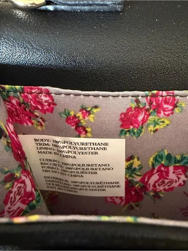 NWOT Betsey Johnson Floral Paisley Bow Crossbody Wallet Bag Black Gold Chain - Image 11