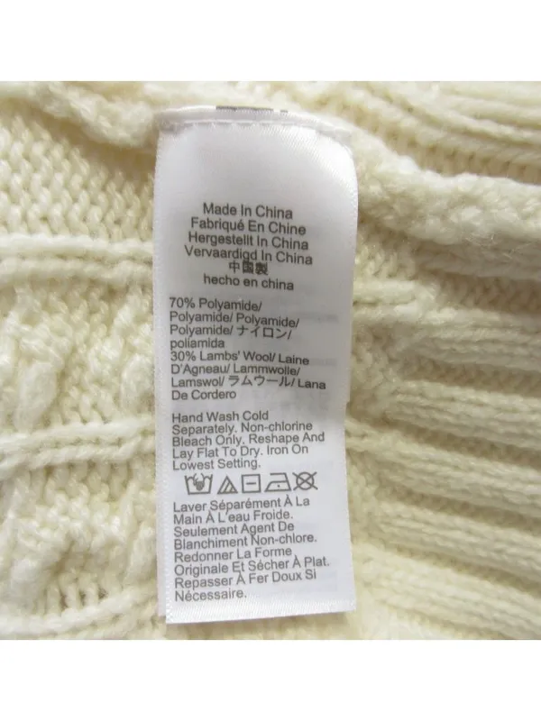 NWT J.Crew Cable-knit Cardigan Sweater in Ivory Wool Blend M - Image 9