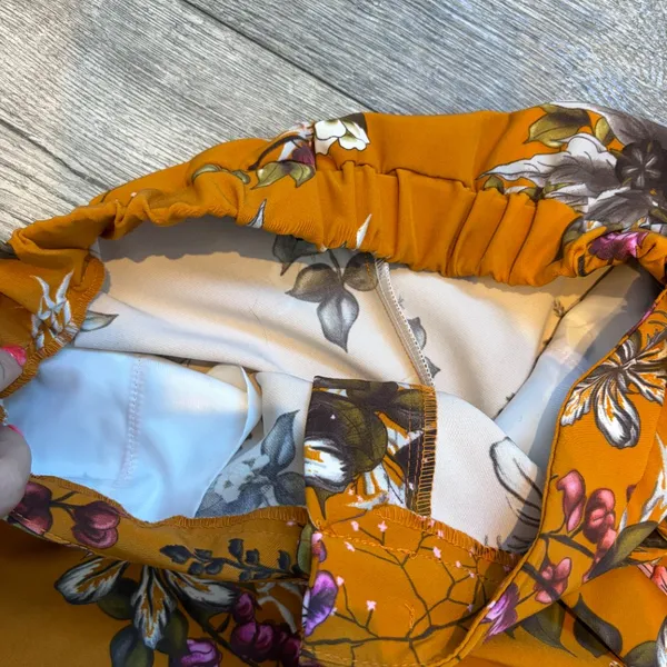 Like an Angel Womens‎ Medium Polyester Orange Fall Floral Pants - Image 4