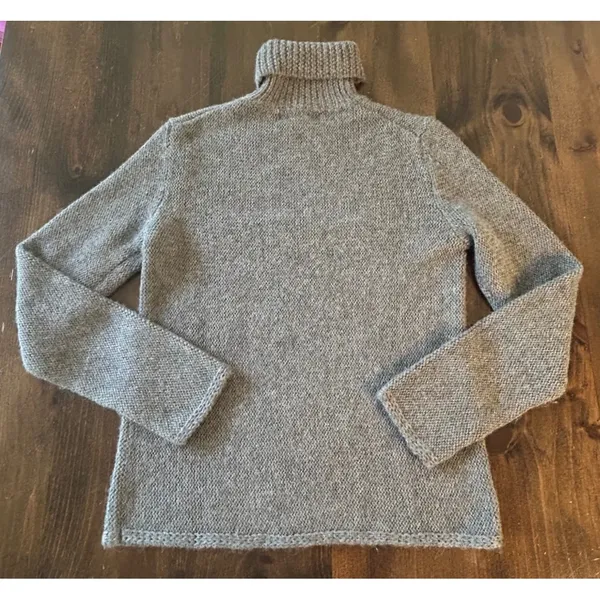 Vintage 90s Banana Republic 100% Alpaca Cable Knit Turtleneck Sweater Sm Chunky - Image 4