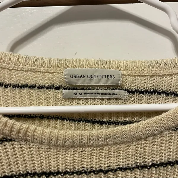 Urban Outfitters Cream & Black Stripe Sweater - Image 4