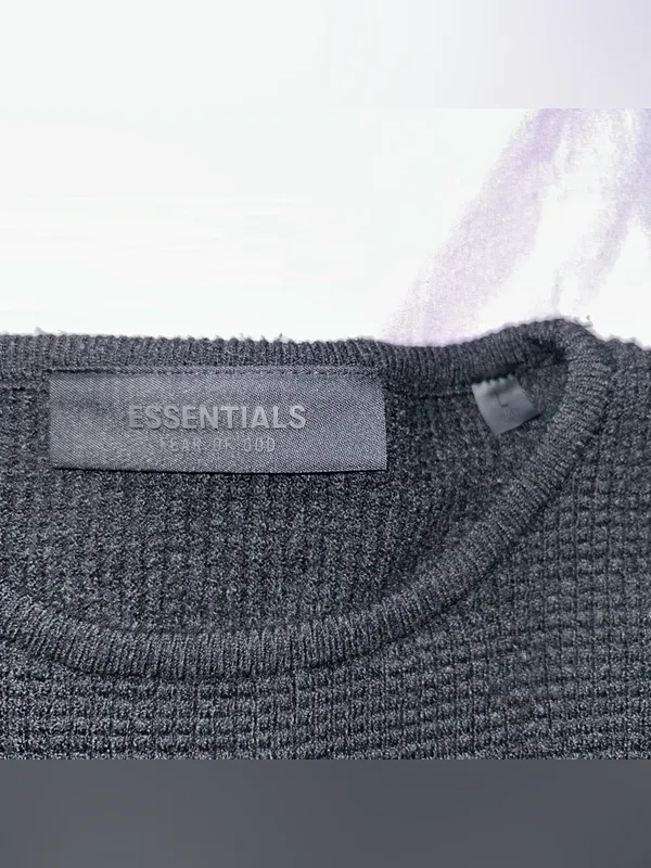 Fear of God Essentials WAFFLE FITTED LONG SLEEVE SWEATER - Image 3