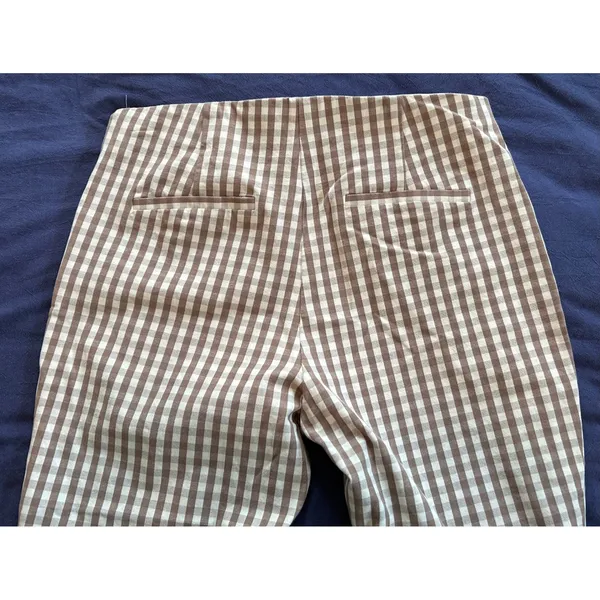 A New Day Womens Brown Gingham Check Side Zip Ankle Pants Size 16 - Image 11