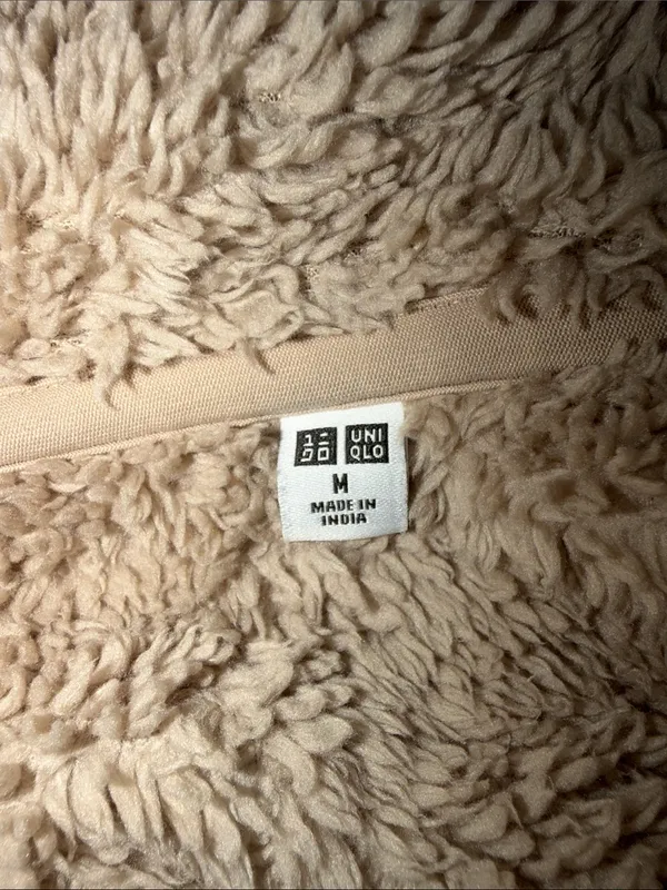 Uniqlo Tan Sherpa Zip-Up Jacket - Image 3