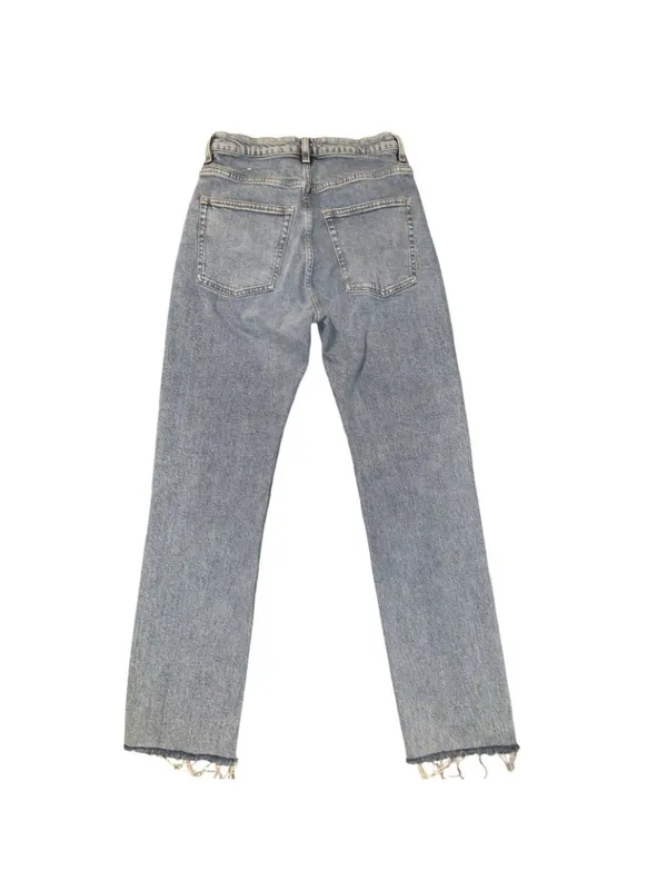 & Other Stories Blue Straight Leg High Rise Denim Jeans 28-actual 26” Raw Hem - Image 2