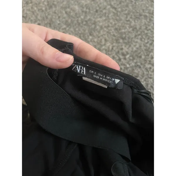 Zara sleek form-fitting black full-length tank top athletic jumpsuit L - Image 2