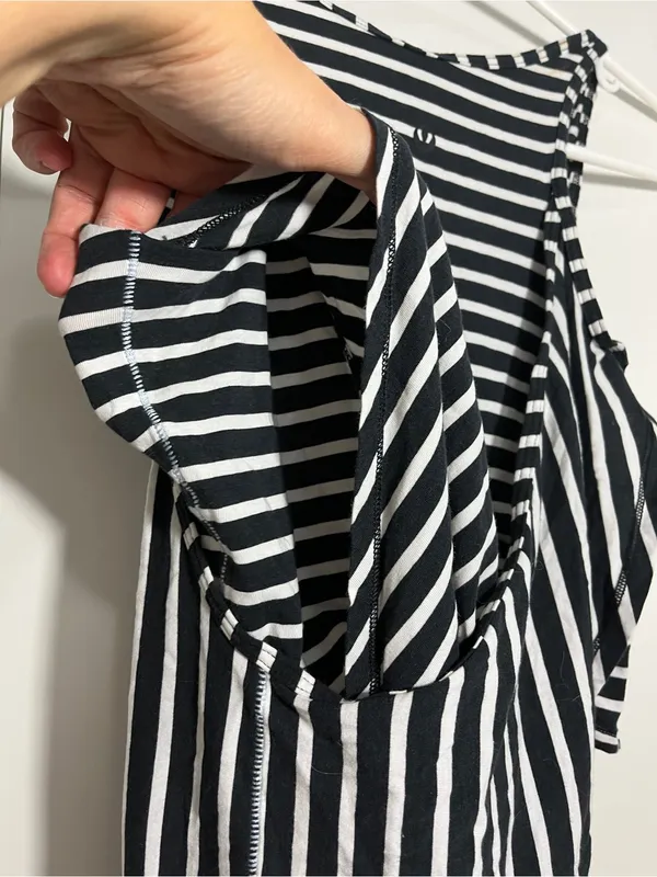 Lululemon Size 2 Black White Striped Racerback Tank Top - Image 6