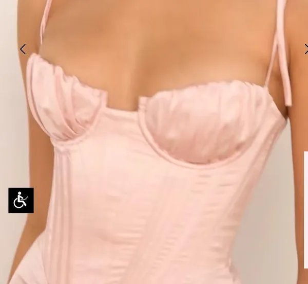 House Of CB Alma corset Silk Dress Small In Blush - Image 5