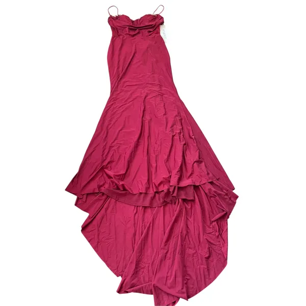 NEW Portia and Scarlett PS22180 Cowl Evening Gown Deep Red - Image 3