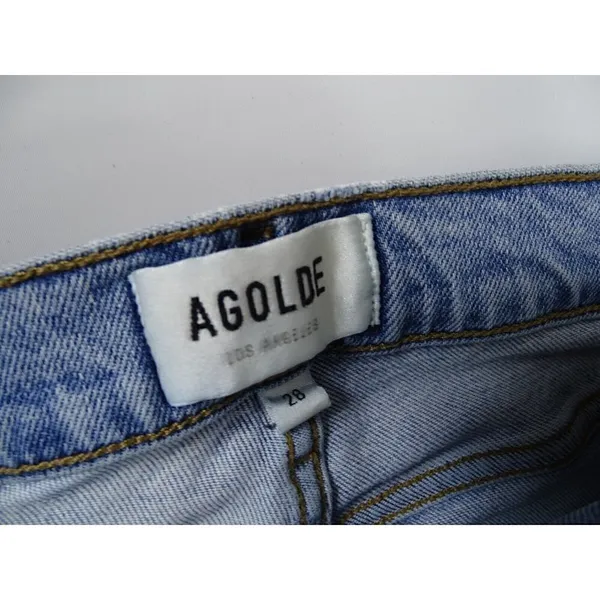 AGOLDE Jeans Womens 28 Nico Jean High Rise Button Fly Cropped Headlines Distress - Image 2