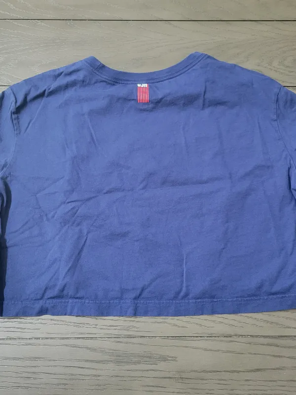 Nike USA Blue Crop Tee with Swoosh Women's L - Image 3