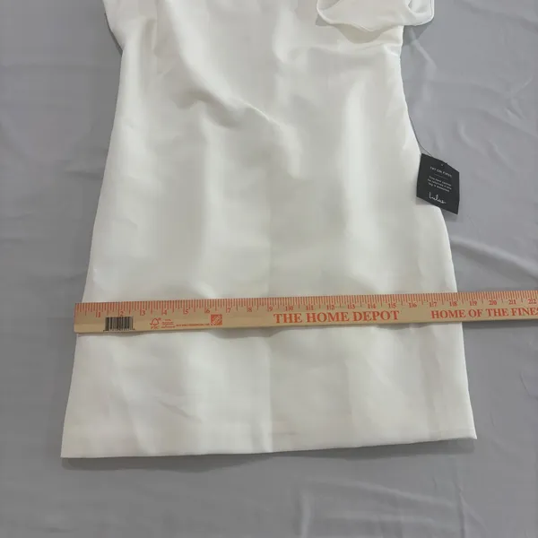 Lulus White One Shoulder Ruffle Mini Dress‎ Cocktail Bridal Size L - Image 12