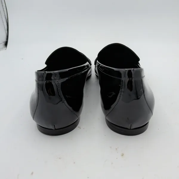 Marion Parke Black Patent Leather Square Pointed Toe Penny Loafer Women 39 Italy - Image 5