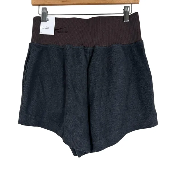 NWT Nike Reverse French Terry Baggy Shorts Black Brown High Rise Athleisure Sz M - Image 4