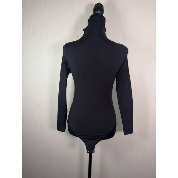 skims essential mock neck long sleeve bodysuit L/XL black Slimming - Image 3