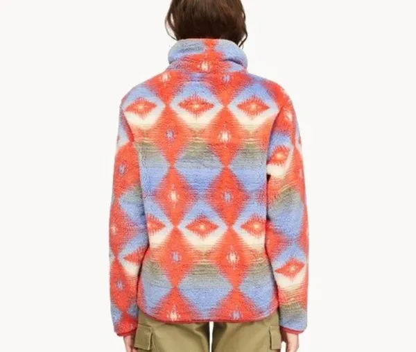 Billabong switchback Aztec print Sherpa fleece pullover size M - Image 10