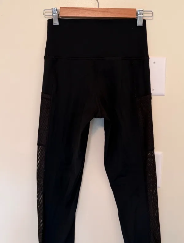 Aerie high rise mesh cutout pocket black 7/8 leggings - Image 6