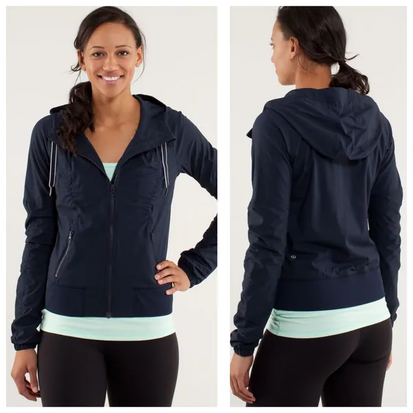 Lululemon Street To Studio Jacket Size 6 Navy Lightweight Hoodie Zip Up - Image 2
