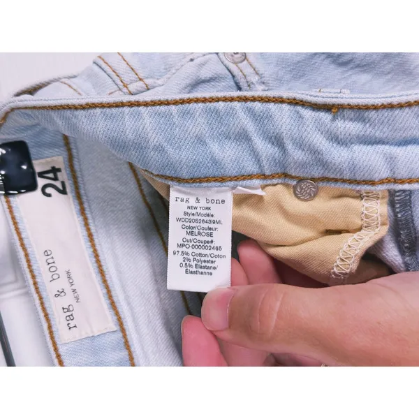 Rag & bone Womens Dre Low Rise Slim Boyfriend Jeans Size 24 Light Wash Blue 90s - Image 10