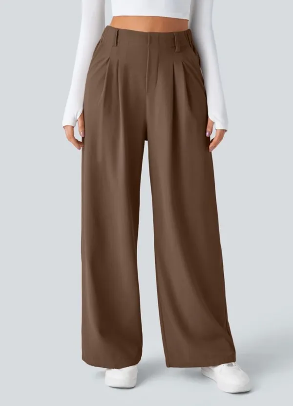Halara Flex™ High Waisted Pocket Wide Leg Waffle Work Pants - Image 3