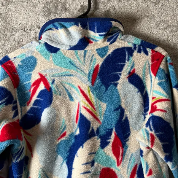 Patagonia Synchilla Snap T Feather Dance Red Blue White Fleece‎ Pullover XS - Image 6