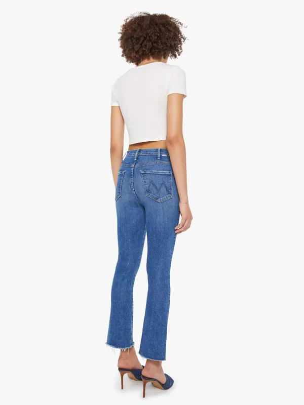Mother The Hustler Ankle Fray Jeans Raw Hem in Grasping At Straws Blue Womens 30 - Image 2