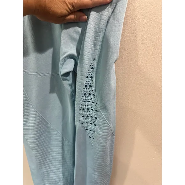 Gymshark Energy+ Seamless Leggings High Waisted Blue Eyelet Tights Womens - Image 7