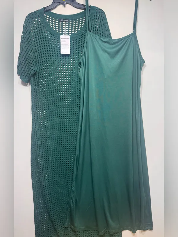 PRETTYGARDEN Eyelet Cover Up Dress Summer Vacation Resort Maxi Dress size XXL nw - Image 7