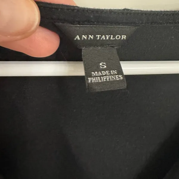 Ann Taylor Black Blouse with Tie Detail - Image 4