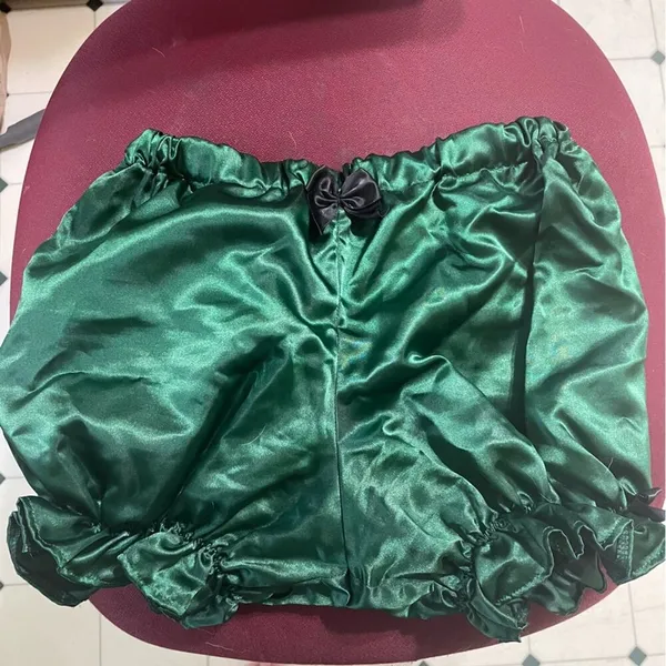 Sugar Kitty bloomers in emerald satin - Image 2