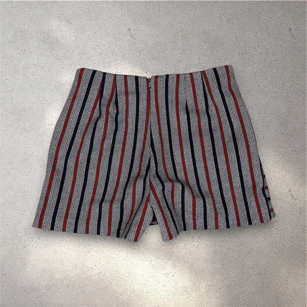ZARA Trafaluc Striped Micro Skort Women's XS Red Blue Mini Pockets Preppy Chic - Image 2