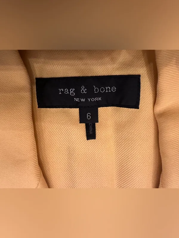 Rag & Bone Bonnie Wool Blend Yellow Blazer Jacket Size 6-Spots - Image 4