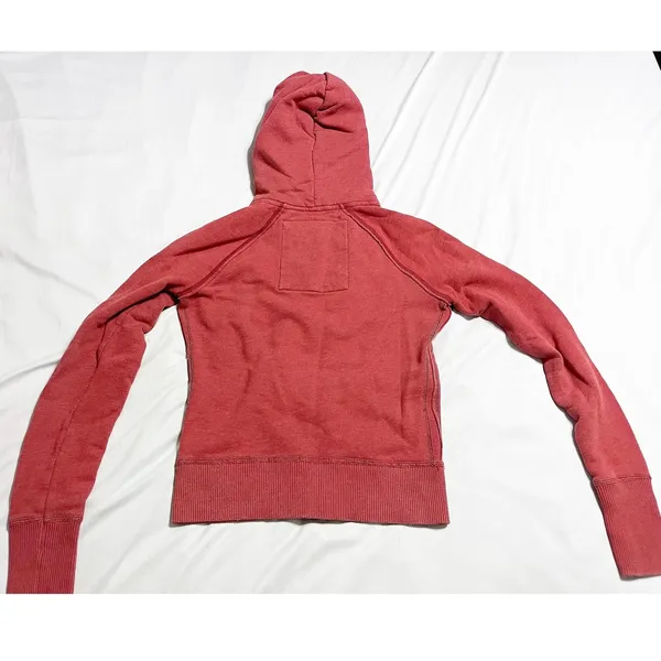Abercrombie & Fitch Womens Y2K Vintage Full Zip Hoodie Embroidered Red Size M‎ - Image 5