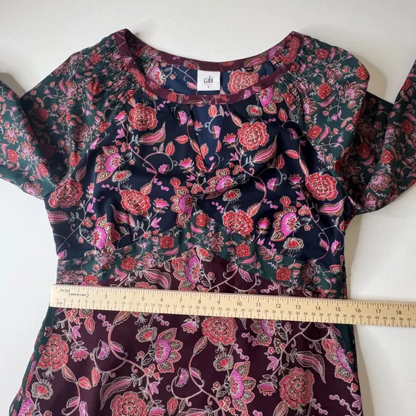 Cabi Festive Maxi Dress Small‎ Retro Floral Boho Multicolor Fall Festival Chic - Image 10