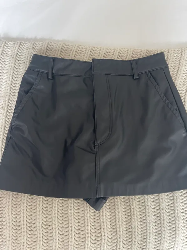 ZARA Black Leather Skort - Image 2