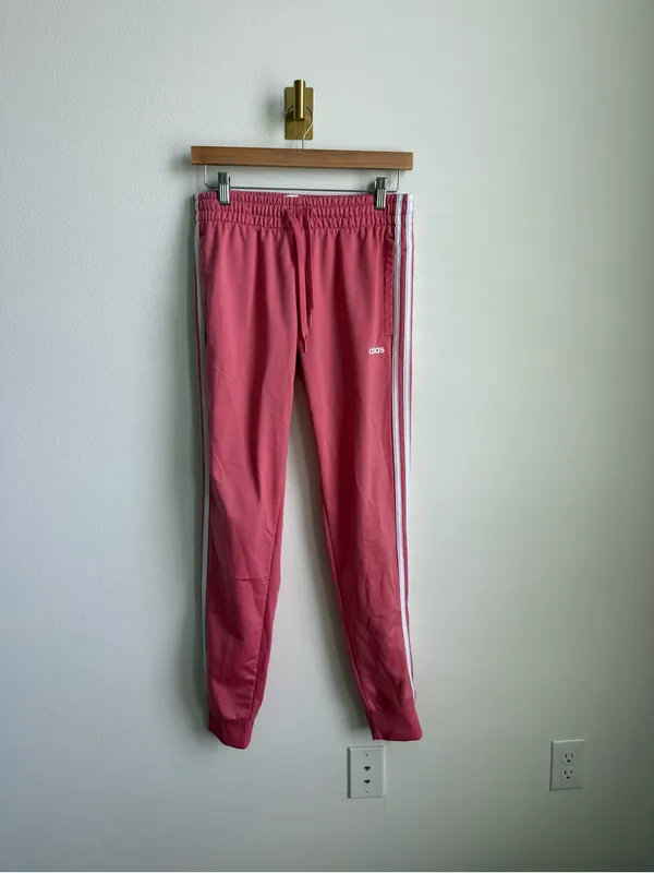 Adidas Women’s Primegreen Pink 3 Stripe Track Pants Joggers Small - Image 3