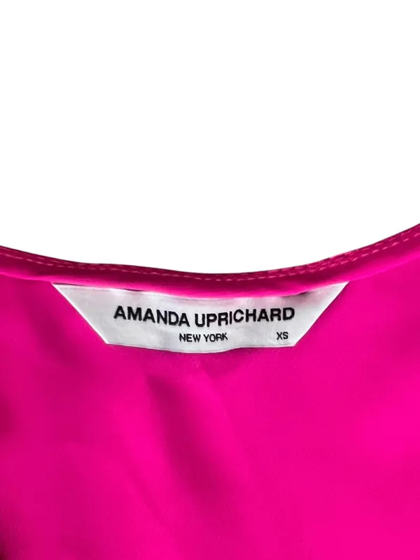 Amanda Uprichard Women’s Ciara Surplice Neck Long Sleeve Smock Waist Pink Dress - Image 4