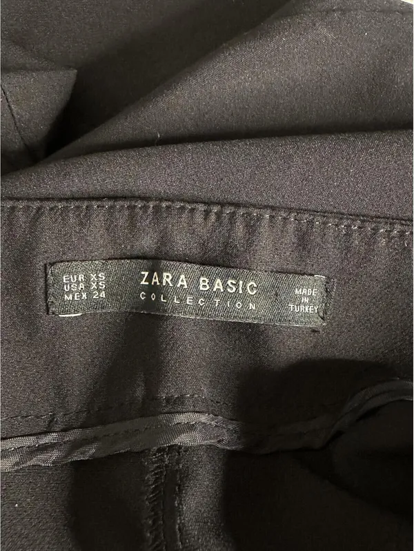 Zara Basic black pearl embellished wrap-style skort XS minimalist modern classic - Image 7