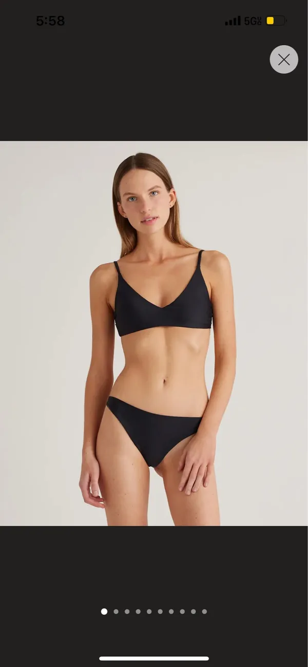 New Quince Italian V-neck Bikini Top Size Small - Image 3