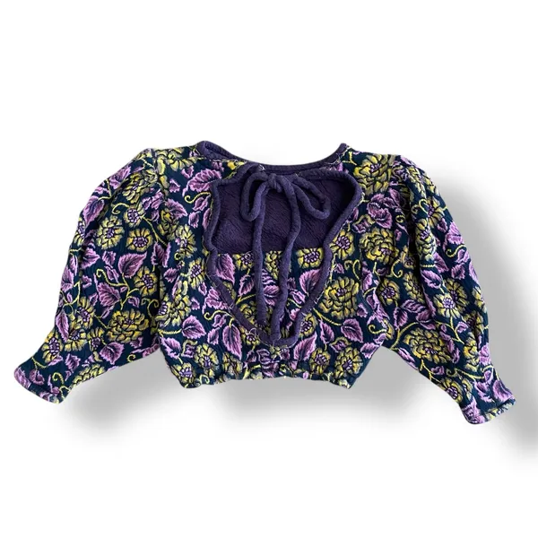 Free People No Ordinary Black Floral Reversible Top‎ Womens Size S Purple Black - Image 7