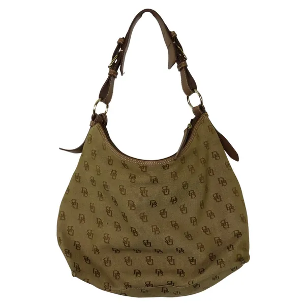 Y2K Vintage Dooney & Bourke Brown Monogram Canvas Hobo Shoulder Bag - Image 2
