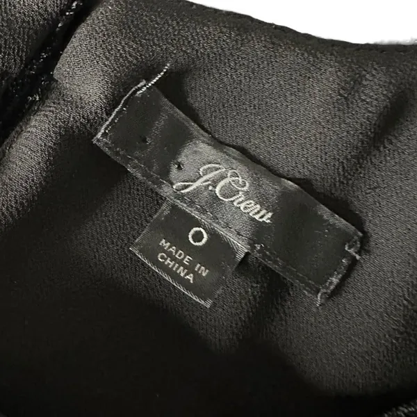 J.Crew 90s Whimsigoth Grunge Scoop Neck Plush Velour Tank‎ Top Shell 0 Black - Image 10