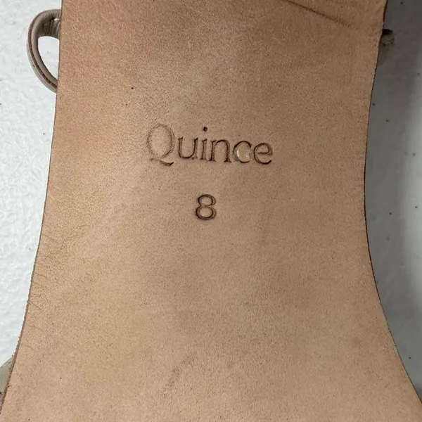 Quince 8 Flat Sandals Leather Ankle Wrap Square Toe Nude Strappy Minimalist Boho - Image 6